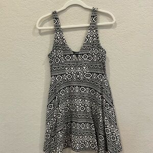 Express Black and White Patterned Dress